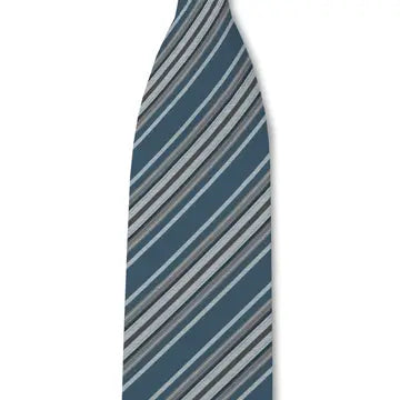 Sawyer - - Vintage Blue & Brown Striped Tie