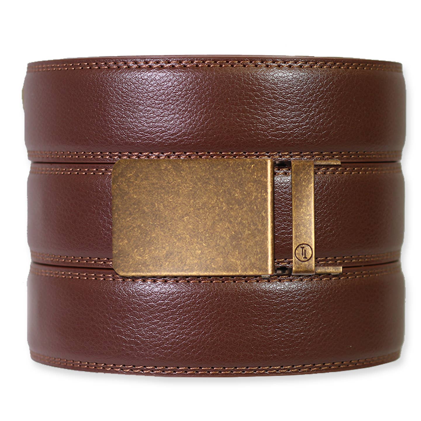 Chestnut Leather Ratchet Belt & Buckle Set