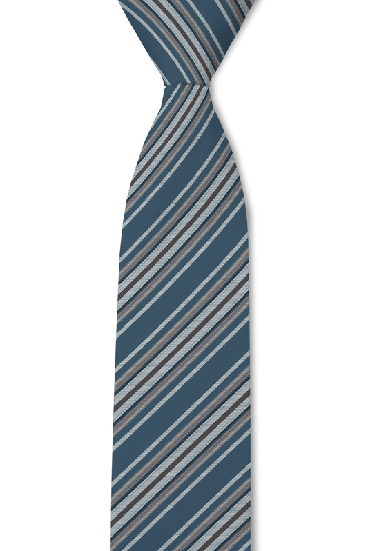 Sawyer - Vintage Blue & Brown Striped Tie