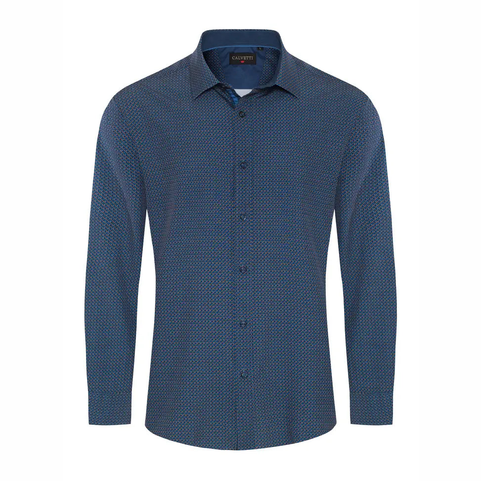 Long Sleeve Printed Button Dress Shirts