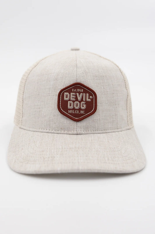 Devil Dog Natural Linen Trucker Hat