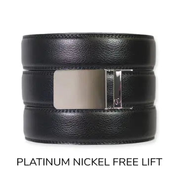 Black Leather Ratchet Belt & Buckle Set