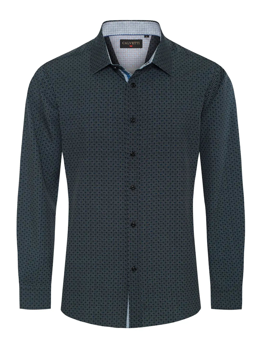 Long Sleeve Printed Button Dress Shirts